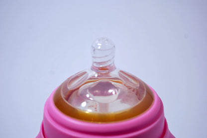 Pink Bliss Glass Baby Feeder - 270ml BPA-Free | Tough Glass