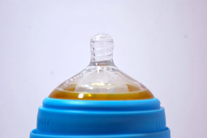 Blue Bash Glass Baby Feeder - 270ml BPA-Free | Tough Glass