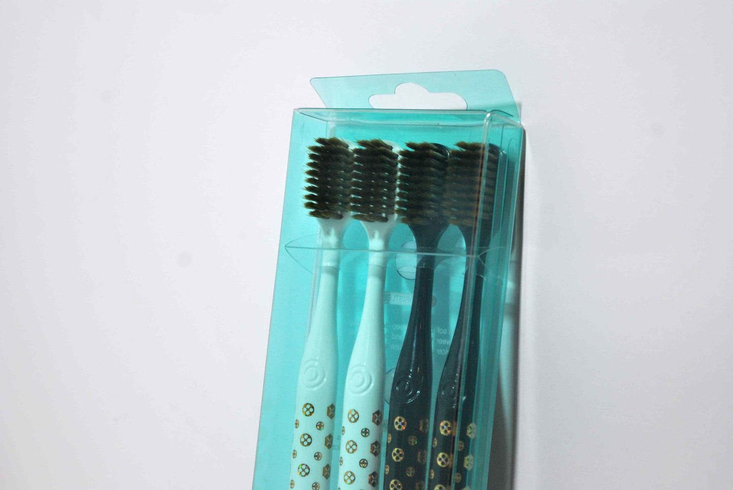 GoldenTouch High Quality Black Bristle Toothbrush Set | Pack of 4