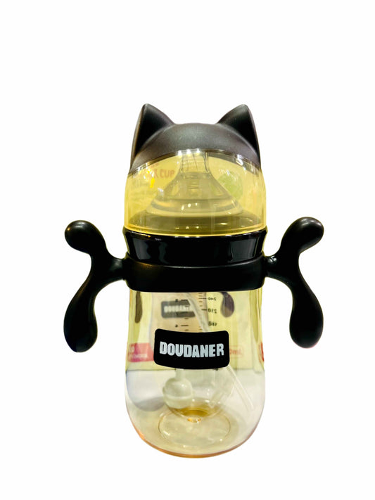 Black Wonder Lid Glass Baby Feeder – 240ml | PPSU Bottle